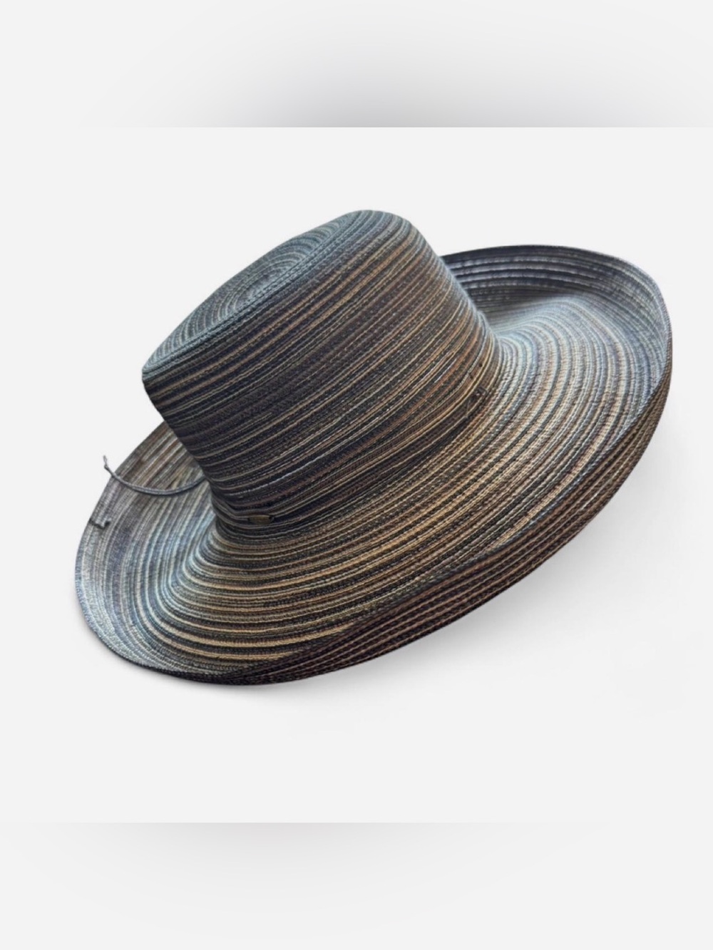 Scala Eden PolyBlend Navy & Natural Striped Roller Sun Hat